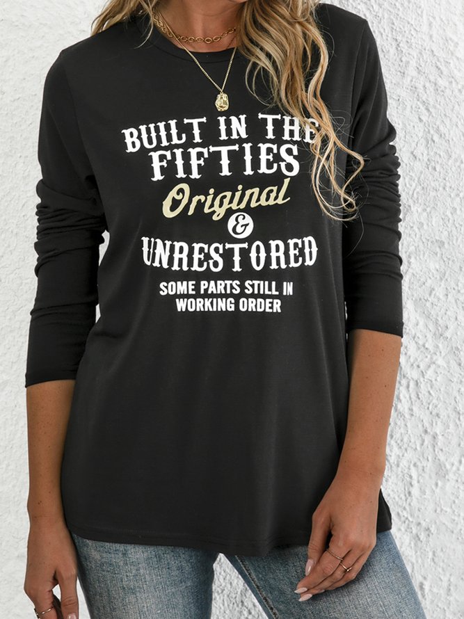Crew Neck Regular Fit Cotton Blends T-shirt