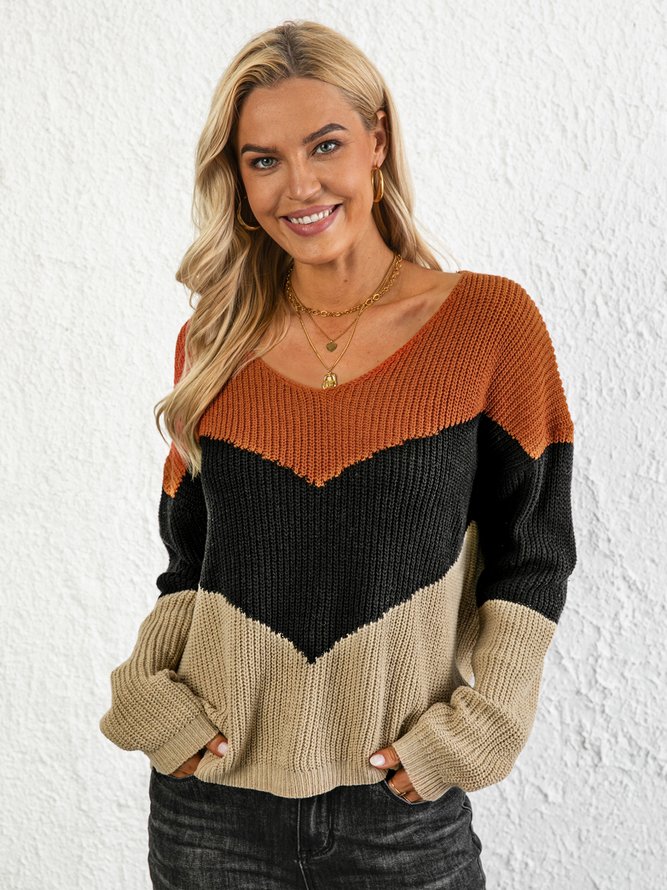 Patchwork Loosen Wool/knitting Sweaters