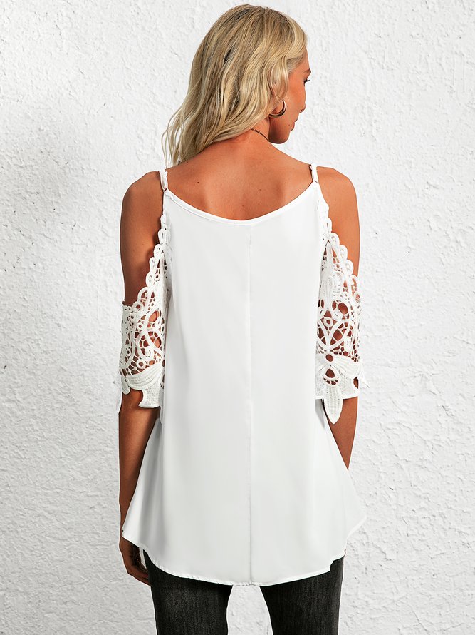 Casual V Neck Half Sleeve Top
