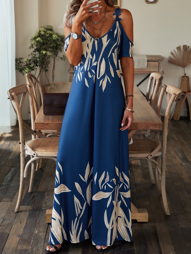 Cotton Blends Boho Maxi