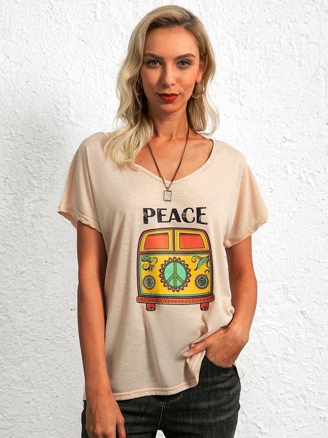 Cotton Sweet Letter T-shirt
