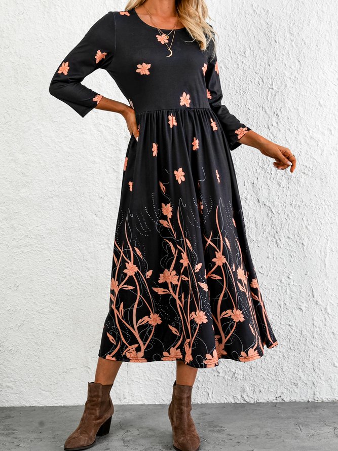 Loosen Elegant Floral Maxi