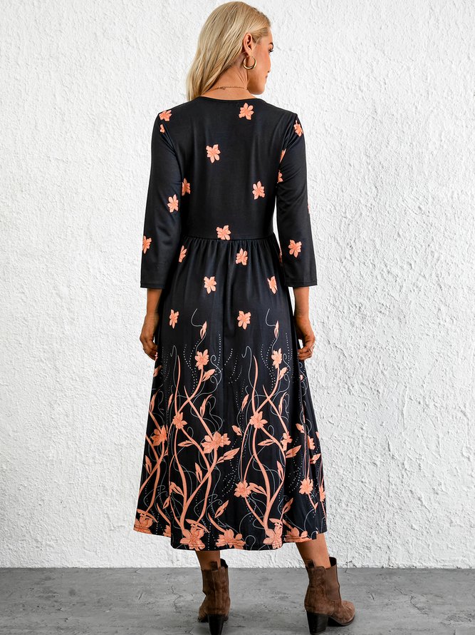 Loosen Elegant Floral Maxi