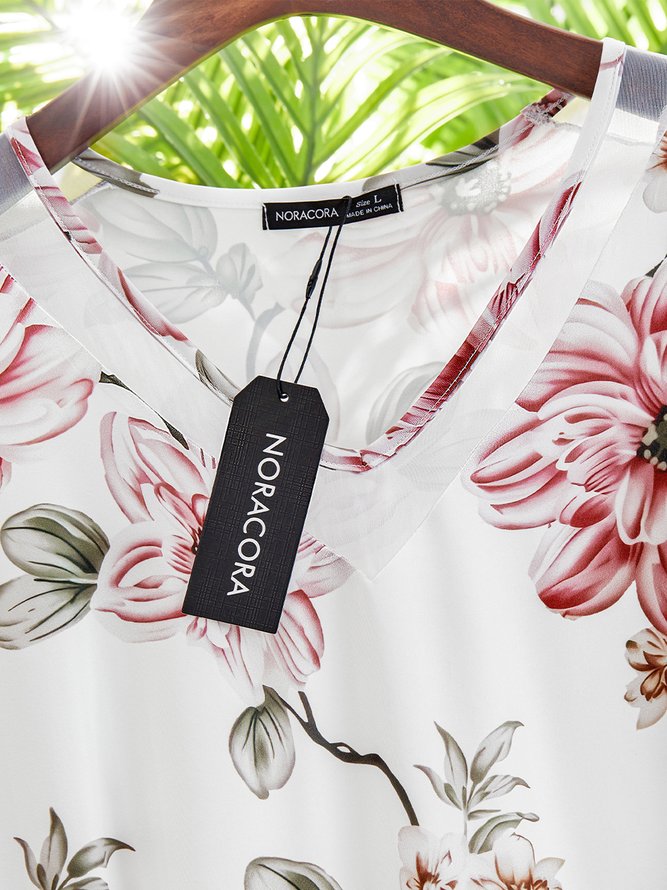 Cotton Blends Romantic Floral T-shirt