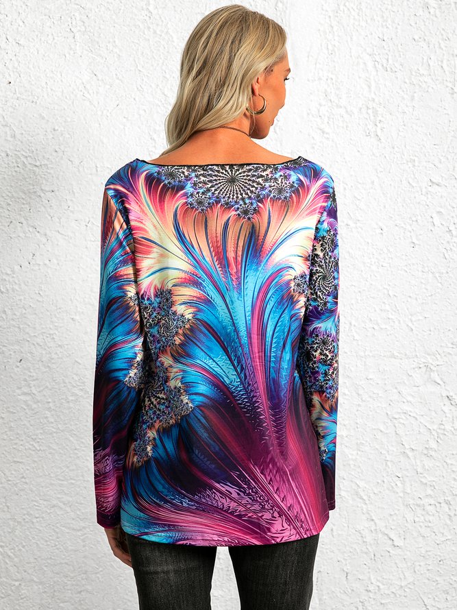 Boho Loosen Printed T-shirt