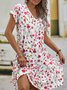 Loose Floral V Neck Vacation Shorts