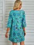 Polyester Fibre Loose V Neck Floral Shorts