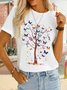 Casual Crew Neck Butterfly Printed Short Sleeves T-Shirt T-shirt