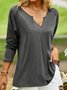 Women Plain Autumn Casual Lightweight Daily Long sleeve Loose Regular H-Line T-shirt