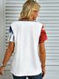 Striped Casual V Neck T-shirt