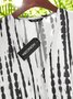 Loosen V Neck Striped Blouses
