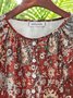 Printed Stand Collar Boho Half Sleeve Auto-Clearance