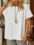 Casual Solid Cotton-Blend Top
