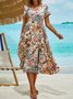 Floral Casual Regular Fit Jersey Midi