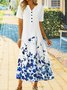 Short Sleeve Floral Casual Weaving Dress