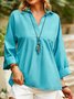 Casual V Neck Long Sleeve Top