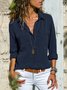 Loosen Casual Shirt Collar Blouses