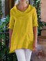 Pockets Casual Solid Causal Top