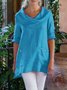 Pockets Casual Solid Causal Top