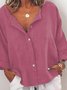 Solid Cotton Blends Blouses