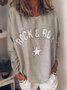 Round Neck Color Block Loosen Top