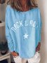 Round Neck Color Block Loosen Top