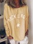 Round Neck Color Block Loosen Top