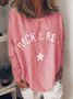 Round Neck Color Block Loosen Top