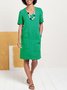 Cotton Solid Pockets Casual Dress