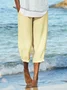 Solid Linen Loosen Linen & Cotton Bottoms