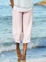 Solid Linen Loosen Linen & Cotton Bottoms