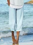 Solid Linen Loosen Linen & Cotton Bottoms