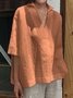 Half Sleeve V Neck Top