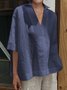 Half Sleeve V Neck Top