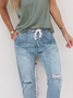 Solid Casual Fit Denim&jeans