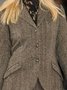 Brown Vintage Casual Cotton Lapel Daily Office & Career Winter Fall Jacket