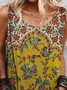 Round Neck Casual Floral Tank & Cami