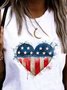 Casual Round Neck Cotton Blends Tank & Cami