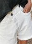 Plain Casual Pockets Shorts