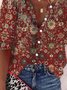 Printed Stand Collar Boho Half Sleeve Auto-Clearance
