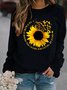 Cotton Blends Sunflower Casual Hoodies & Sweatshirt