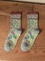 Vintage Embroidered Cotton Socks
