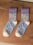 Vintage Embroidered Cotton Socks