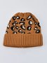 Casual Leopard Print Knitted Warm Hat