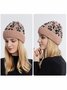 Casual Leopard Print Knitted Warm Hat