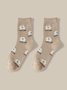 Retro Bear Heart Cotton Warm Socks 5 Piece Set