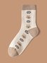 Retro Simple Rabbit Cotton Thermal Socks 5 Piece Set