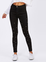 Tight Solid Denim&jeans