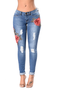 Tight Embroidered Denim&jeans