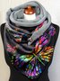 Simple Butterfly Print Warm Triangle Scarf